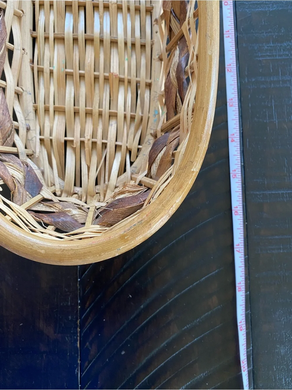 Woven Oval Serving Basket - Natural Brown